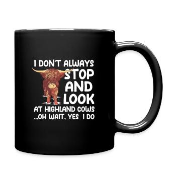 Drôle de dicton écossais sur les vaches des Highlands - Mug uni - noir - Droite