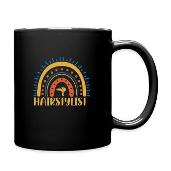 Hairstylist Boho Rainbow Design - Tasse einfarbig - Schwarz - Rechts