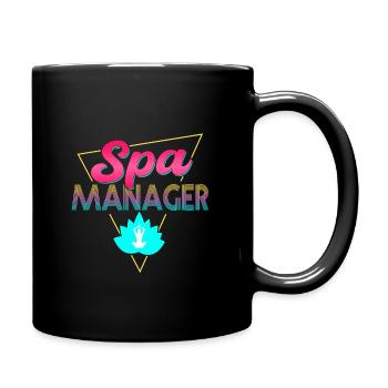 80er Jahre Retro Spa Manager Outfit - Tasse einfarbig - Schwarz - Rechts