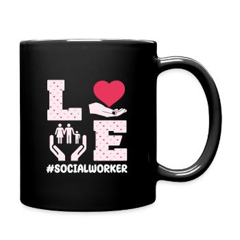 Belle école Travailleur social Saint-Valentin - Mug uni - noir - Droite