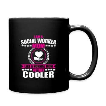 Funny Social Worker Mom - Full Colour Mug - black - Right