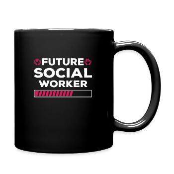 Zukünftige Sozialarbeiter Geschenk - Tasse einfarbig - Schwarz - Rechts