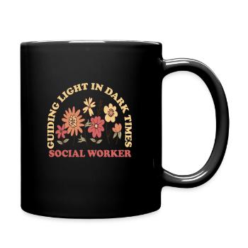 Les travailleurs sociaux comme panneaux indicateurs en période sombre - Mug uni - noir - Droite