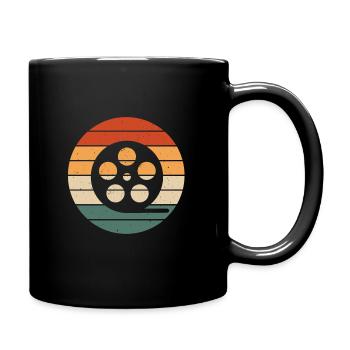 Retro Filmrolle Motiv - Tasse einfarbig - Schwarz - Rechts