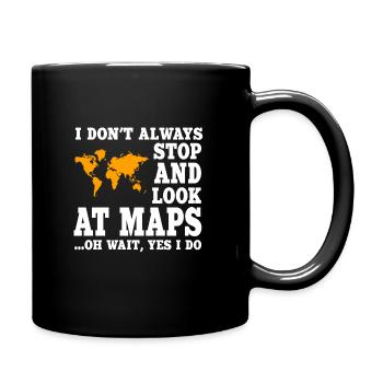 Geographie Liebhaber - Tasse einfarbig - Schwarz - Rechts