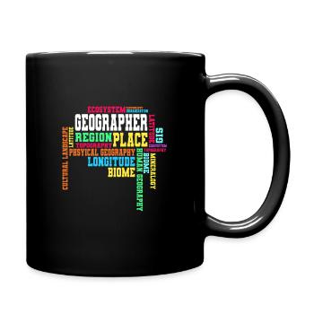 Geographie - Tasse einfarbig - Schwarz - Rechts