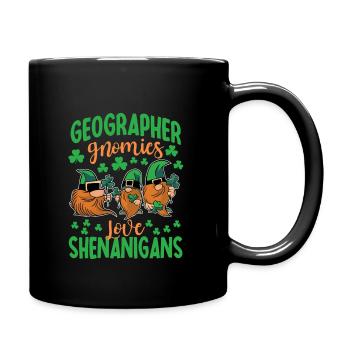 Lustiger Geograph St. Patrick's Day Kostüm - Tasse einfarbig - Schwarz - Rechts