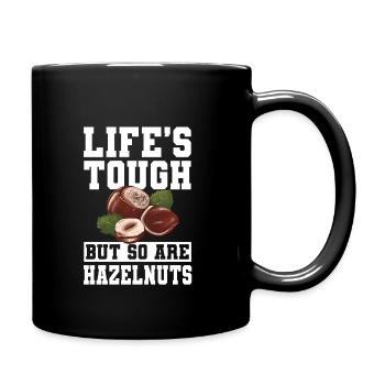 Lustiges Haselnuss Geschenk - Tasse einfarbig - Schwarz - Rechts