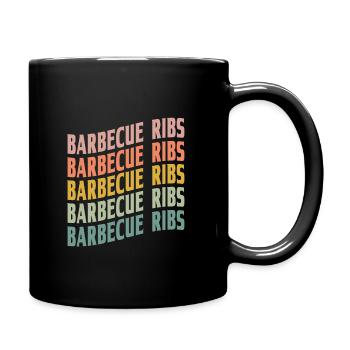 Barbecue Ribs Font - Full Colour Mug - black - Right