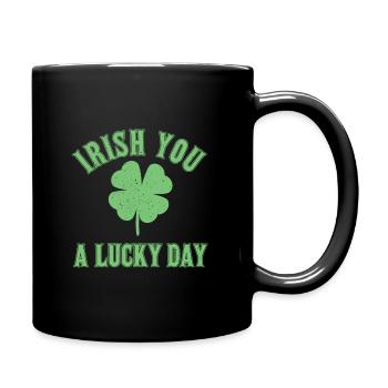 Irish You A Lucky Day - Full Colour Mug - black - Right