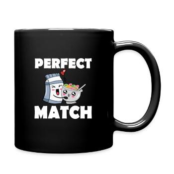 with milk and cereals - Full Colour Mug - black - Right