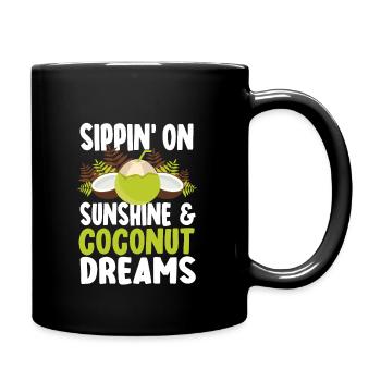 Toller Kokosnuss Spruch - Tasse einfarbig - Schwarz - Rechts