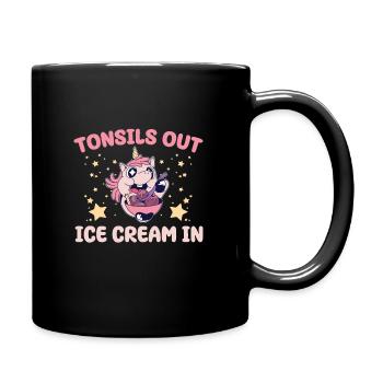Wiederherstellung nach TonsillenMandeln Raus Eis R - Tasse einfarbig - Schwarz - Rechts