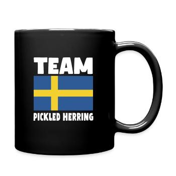 Hareng mariné drapeau suédois - Mug uni - noir - Droite