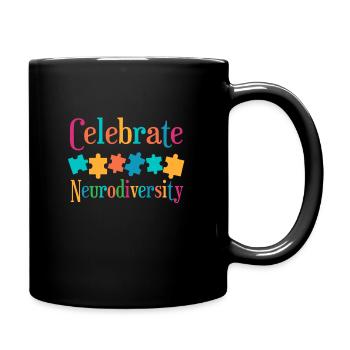 Celebrate neurodiversity - Full Colour Mug - black - Right