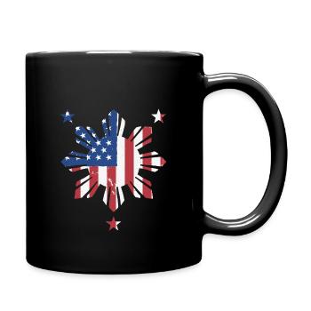 pPhilippinisches Amerikanisches Design - Tasse einfarbig - Schwarz - Rechts