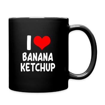 J’adore le ketchup à la banane - Mug uni - noir - Droite