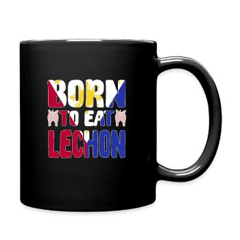 SGeboren frit pour manger du lechon - Mug uni - noir - Droite
