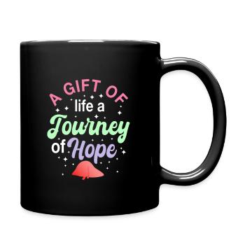 Leber Transplantation Shirt - Tasse einfarbig - Schwarz - Rechts