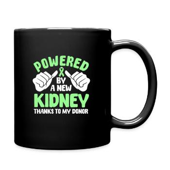 Powered by a new kidney - Full Colour Mug - black - Right