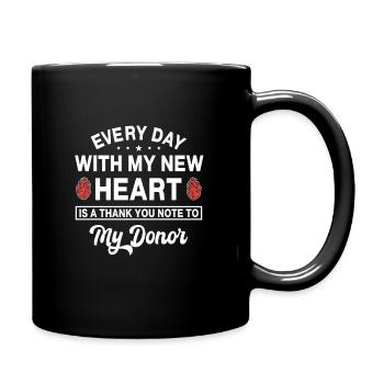 Dankbare Herztransplantation - Tasse einfarbig - Schwarz - Rechts