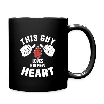 Ce gars aime son nouveau cœur - Mug uni - noir - Droite