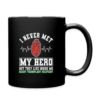 Dankbarer Herzempfänger - Tasse einfarbig - Schwarz - Rechts