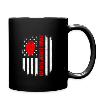 Bypass Surgery American Flag - Full Colour Mug - black - Right