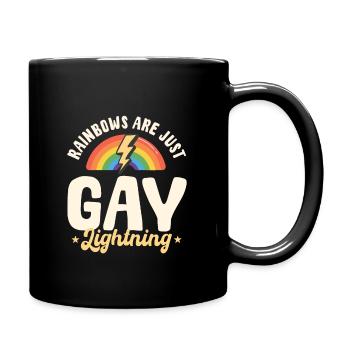 Rainbows are just gay lightning bolts - Full Colour Mug - black - Right