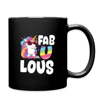 LGBTQ Unicorn - Full Colour Mug - black - Right