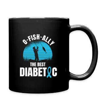 Diabetiker Und Angler - Tasse einfarbig - Schwarz - Rechts