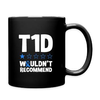Humour drôle de diabète de type 1 - Mug uni - noir - Droite