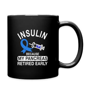 Cadeau diabétique drôle - Mug uni - noir - Droite