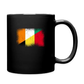 Côte d'Ivoire Belgium Flag - Full Colour Mug - black - Right