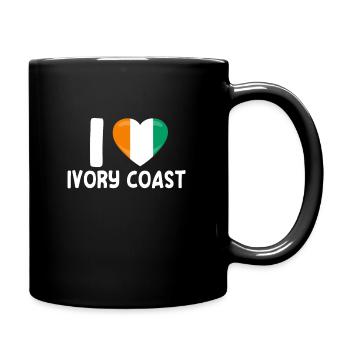Ich Liebe Elfenbeinküste - Tasse einfarbig - Schwarz - Rechts