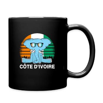 Côte d'Ivoire Elephant - Full Colour Mug - black - Right