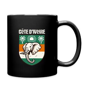 Carte avec le drapeau de la Côte d’Ivoire, - Mug uni - noir - Droite
