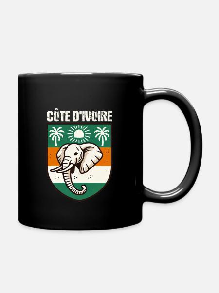 Carte avec le drapeau de la Côte d’Ivoire, - Mug uni - noir