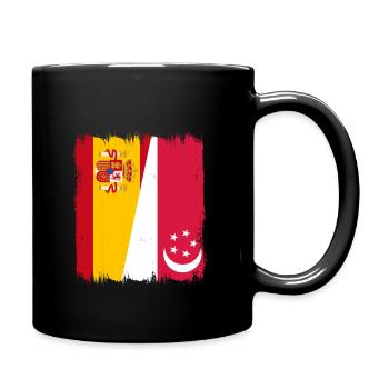 Spain Singapore flag - Full Colour Mug - black - Right
