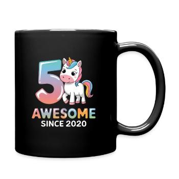 5. Geburtstag - Awesome Since 2020 - Tasse einfarbig - Schwarz - Rechts