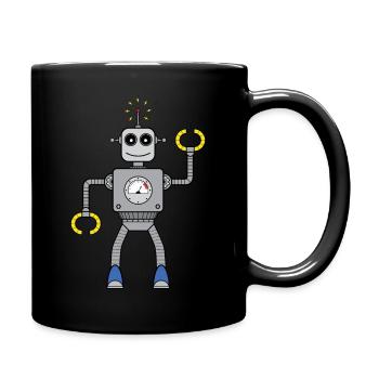 Freundlicher Roboter - Tasse einfarbig - Schwarz - Rechts