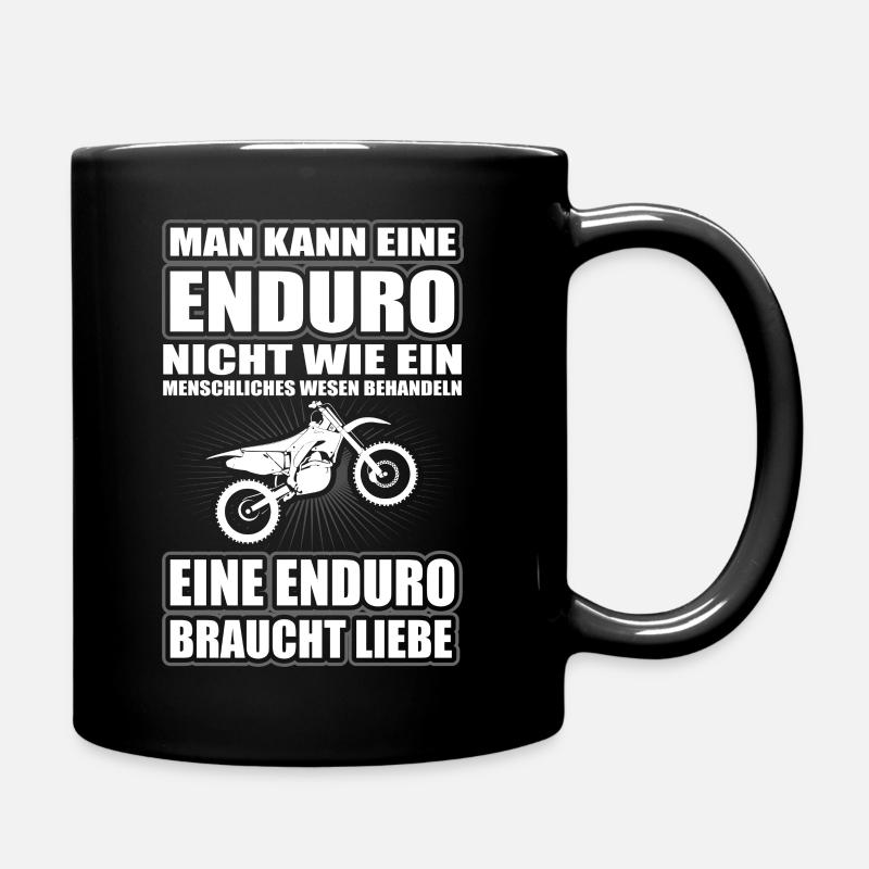 Enduro braucht Liebe - Tasse einfarbig - Schwarz