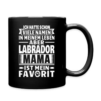 Labrador Mama ist mein Favorit - Tasse einfarbig - Schwarz - Rechts