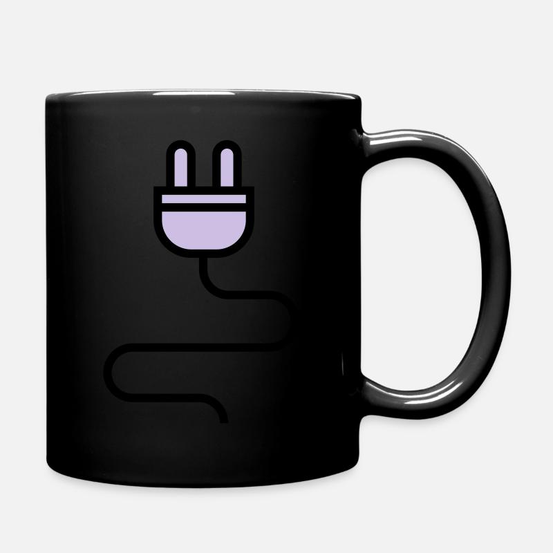 Power cable, plug - Full Colour Mug - black