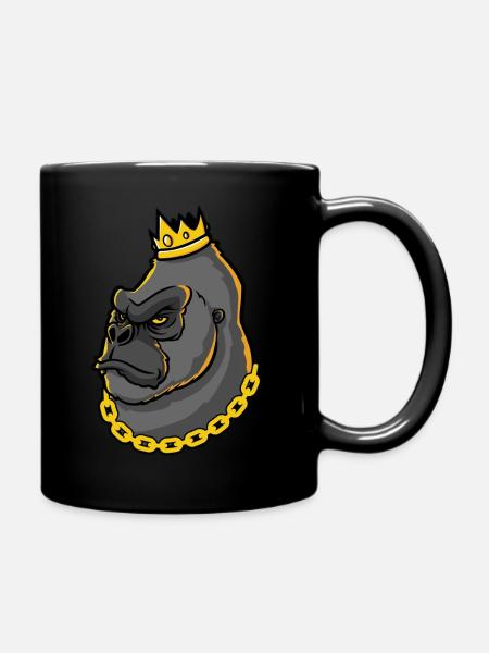 Gorilla King avec couronne - Mug uni - noir