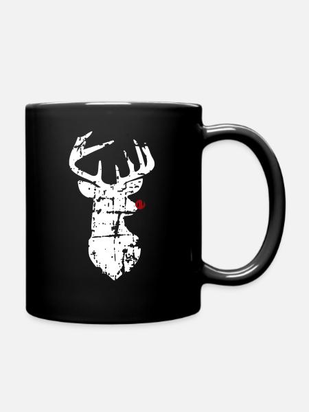 Rentier Weihnachten - Tasse einfarbig - Schwarz