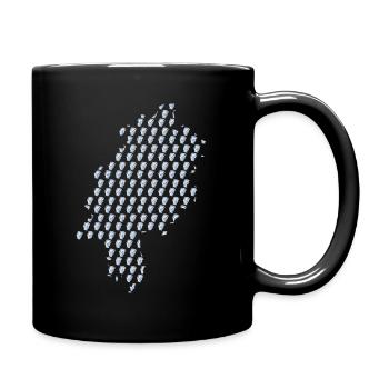 Apfelwein Hessen Bembel Karte hessisch Geschenk - Tasse einfarbig - Schwarz - Rechts