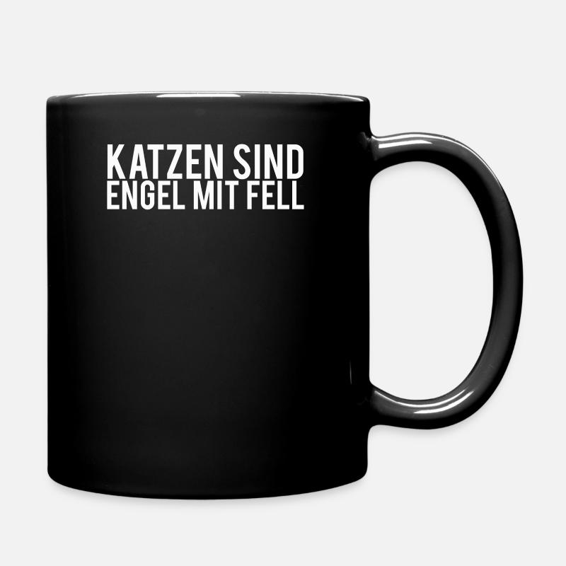 Lustige Katzen - Tasse einfarbig - Schwarz