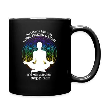 Mostly I'm peace - Meistens bin ich Frieden - Tasse einfarbig - Schwarz - Rechts