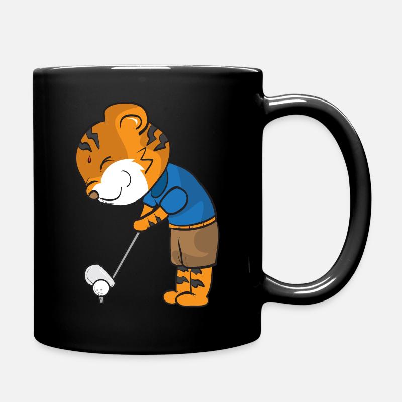 Tiger Club de golf Coup Wood Cadeau Golf - Mug uni - noir